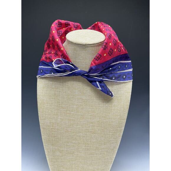 Sally Lee 50s 60s Silk Hand Rolled Japan 16"‎ x 17" Vintage Handkerchief Hankie - Picture 1 of 6